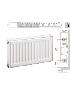 Cтальной панельный радиатор PRADO Classic  11х500х2200