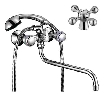 Смеситель для ванной D146810  1/2 кер., дл. нос, ручка крест, картридж. переключатель 146810