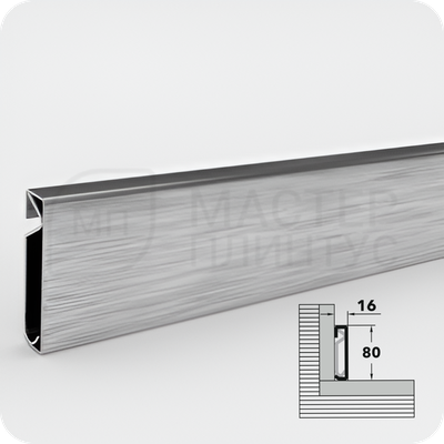 Плинтус из нержавеющей стали Лука Пл 80-1НС.2700.001