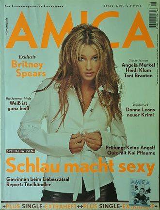 Amica Magazine June 2000 Britney Spears, Angela Merkel, Женские иностранные журналы, Intpressshop