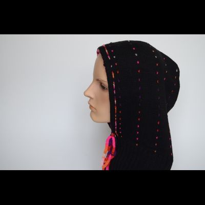 Шарф капюшон  вязаный женский Vizio 5323 черный