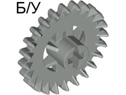 ! Б/У - Technic, Gear 24 Tooth Crown - Reinforced, Light Gray (3650b / 365002) - Б/У