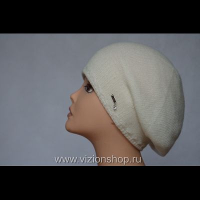 Белый вязаный берет из кашемира Лоро Пьяно Vizio италия фото