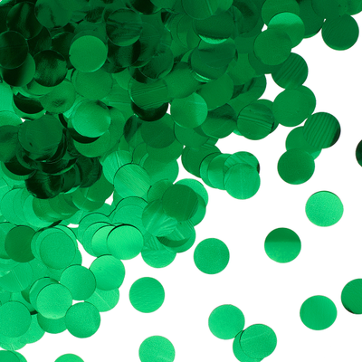 Шары с конфетти зелёный металлик (круги)
