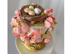 Кулич с зефиром ручной работы