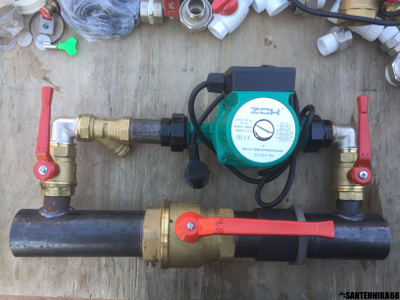 Байпас для отопления улучшенный краны Галлоп (б/н)