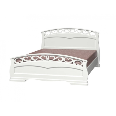 Кровать двуспальная "Грация 1" белый (Браво ) ламели в Липецке