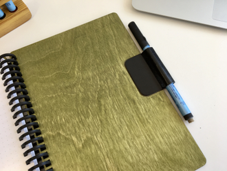 Многоразовый ежедневник-конструктор, формат А5 (148 х 210 mm), обложка из дерева, цвет цитрусовый зелёный