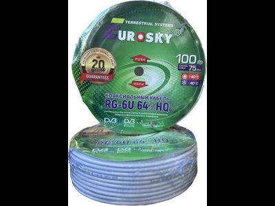 Кабель RG6U 64% белый  1м
