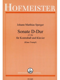 Sperger Sonate D-dur fur Kontrabass und Klavier