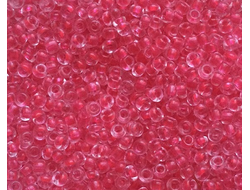 Бисер китайский №8-137 прозрачный с внутренним розовым окрашиванием, 50 грамм