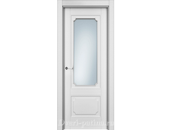 Дверь ДО Риан 2 эмаль белая, неоклассика со стеклом