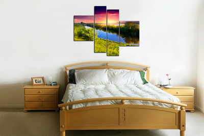 Модульная картина "Фиолетовый закат"