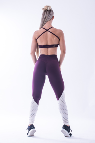 Леггинсы HIGH WAIST "NS" LEGGINGS 638 Бургунди - Ваниль