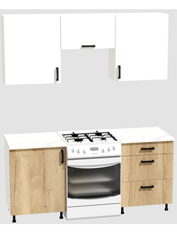 Кухня эконом 1,2 метра (600х600) Цвет: Белый/Дуб Вотан