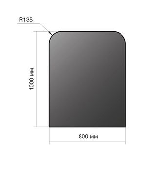 Лист напольный под печь, 2мм, черный 1000*800*2 R135