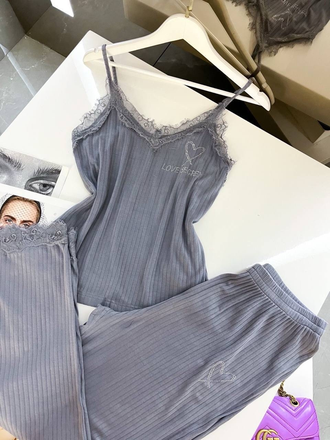 Домашняя одежда Виктория Сикрет 5в1 цвет серый