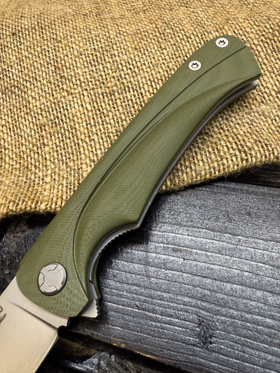 Складной нож Чиж-плюс сталь AUS 10, рукоять G10, цвет олива