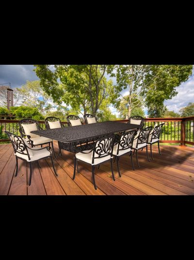 Садовый обеденный комплект на 10 персон из литого алюминия Louis X