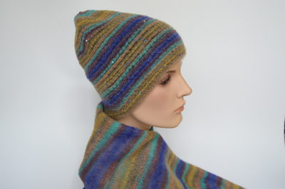 Vizio Италия 8013 SX палантин фиолетовый и шапка