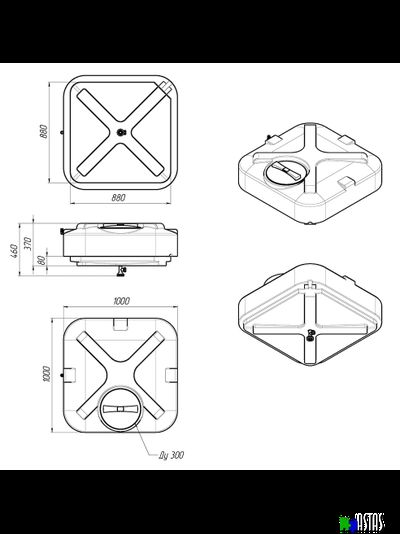 Бак для душа «Rostok» 250л с подогревом