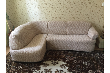 ЧЕХОЛ НА КЛАССИЧЕСКИЙ УГЛОВОЙ ДИВАН  ВИСТА ИНФИНИТО БЕЖЕВЫЙ