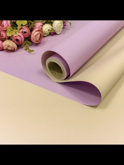 Пленка матовая двусторонняя (желто-персиковая/сиреневая, 60мкм), 58см*10м