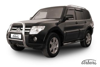 Кенгурятник d76 высокий Arbori нерж. сталь для Mitsubishi PAJERO IV 2014-нв ( AFZDAMPJ02 )