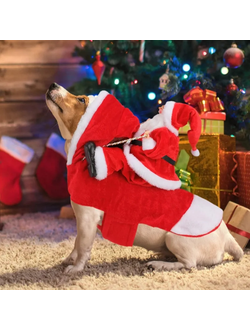 Костюм для собак Санта в упряжке