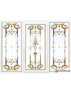 Витражная пленка, витражная пленка самоклеющаяся, пленочный витраж с классическим рисунком