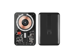 Магнитный беспроводной аккумулятор на 10 000 Мач, для Apple Iphone 11/12/13/14, с подставкой, с быстрой зарядкой, промышленный стиль, цвет техно