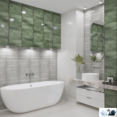 Плитка Azori Bricks Green 31,5 х 63 см настенная зеленый