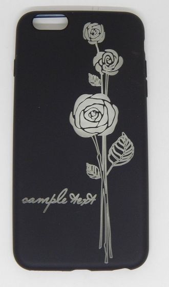 Защитная крышка силиконовая iPhone 6 plus, чёрная, розы