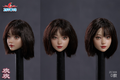 Женская голова (скульпт) с подвижными глазами - 1/6 scale beautiful women with head carving and joy (ZC008D) - Z6TOYS