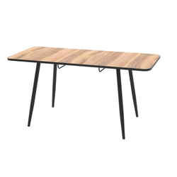 Стол раздвижной Турин 1100/700/400  (бабочка) прямые углы,Индийское  дерево,черные опоры