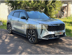 Пороги алюминиевые "Slim Line Black" 1820 мм ТСС для Geely Atlas 2023-