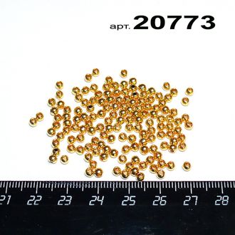 Бусина акрил металлизированная арт.20773: ф 3мм - цвет "золото"