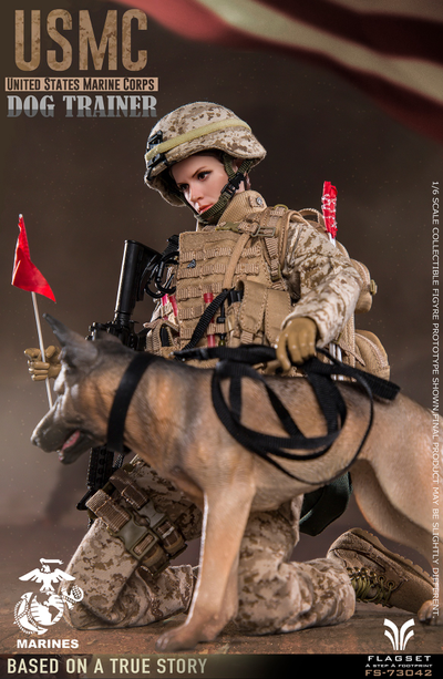 Американский морпех-кинолог с собакой - КОЛЛЕКЦИОННАЯ ФИГУРКА 1/6 USMC Dog Trainer (FS73042) - FLAGSET