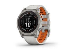 Garmin Fenix 7 Pro 47mm Solar Sapphire Titanium with Fog Gray Ember Orange Band (010-02777-20 / 010-02777-21)