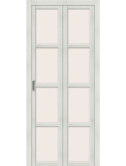Складная дверь с Эко шпоном Твигги V4 Bianco Veralinga