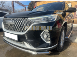 Защита переднего бампера с подгибами Папа Тюнинг d60 для HAVAL M6 2023-