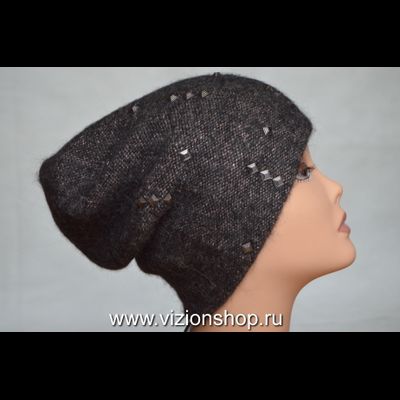 Вязаная коричневая шапка женская Vizio Италия 6112 CL
