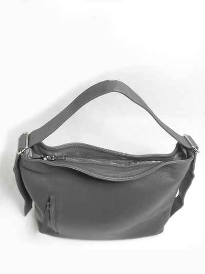 (АРТИКУЛ: 10133/1) СУМКА ЖЕНСКАЯ, БОЛЬШАЯ, НАТУРАЛЬНАЯ КОЖА, СЕРАЯ, РЕМЕНЬ ЧЕРЕЗ ПЛЕЧО