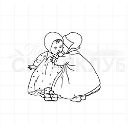 Штамп две девчушки шепчут секрет на ушко