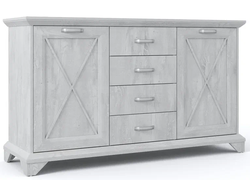 Комод Лорена 2д4ящ, Бетон Паин белый