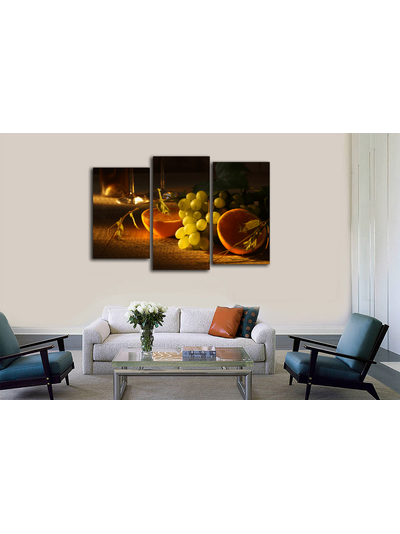 Модульная картина "Виноград с апельсином"