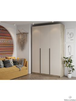 Бохо ШК-004 шкаф комбинированный 3 ств Дуб Крафт Серый/Кашемир