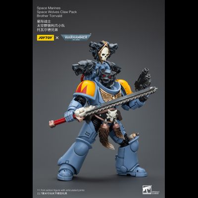 Космодесантник Космических Волков (Warhammer 40k) - КОЛЛЕКЦИОННАЯ ФИГУРКА 1/18 Space Wolves Claw Pack Brother Torrvald (JT2733) - JOYTOY