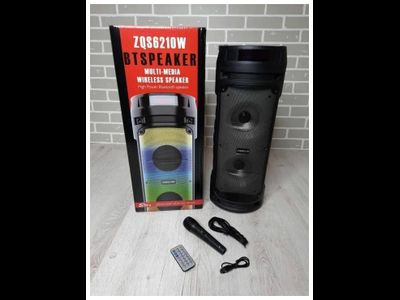 Портативная колонка ZQS-6210W BT SPEAKER, беспроводная, 20Вт, IP67, черная