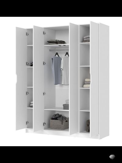 Руна ШК-04 Шкаф 4-х створчатый Белый/Белый